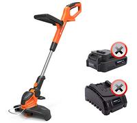YARD FORCE Coupe-bordure LT C25W - 20 V - Largeur de coupe : 250 mm - Poignée auxiliaire - Angle de coupe réglable - Tige télescopique - Bobine de 1,2 mm x 5 m - Poignée Softgrip - Sans batterie ni