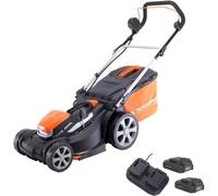 Yard Force Tondeuse à Gazon Rotative Sans Fil 40V et 37cm avec 2 Batteries et Chargeur Rapide - LM C37