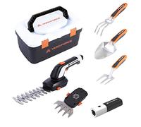 Yard Force VITA Kit d'outils de jardin 6 pièces avec mallette I Cisaille à gazon électrique avec batterie 4 Ah et chargeur I Outils de jardin de qualité supérieure pour petits jardins et balcons
