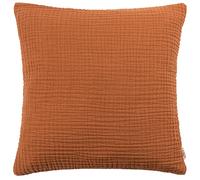 Yard furn Lark Coussin Rempli De Polyester - Doux Minimaliste Texturé Mousseline Coton Oreiller Décoratif (Pécan - 45x45cm)
