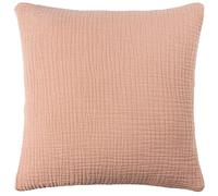 Yard furn Lark Housse De Coussin - Doux Minimaliste Texturé Mousseline Coton Étui Décoratif (Argile Rose - 45x45cm)