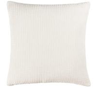 Yard furn Lark Housse De Coussin - Doux Minimaliste Texturé Mousseline Coton Étui Décoratif (Blanc - 45x45cm)