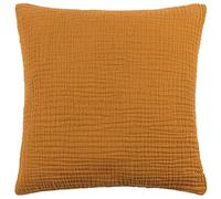 Yard furn Lark Housse De Coussin - Doux Minimaliste Texturé Mousseline Coton Étui Décoratif (Cumin - 45x45cm)