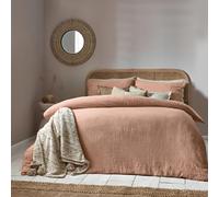 Yard furn Lark Jeu De Housse De Couette - Doux Respirant Double Couche Mousseline Coton Minimaliste Literie (Argile Rose - Simple - 137x200cm)