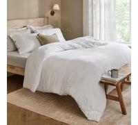 Yard furn Lark Jeu De Housse De Couette - Doux Respirant Double Couche Mousseline Coton Minimaliste Literie (Blanc - Double - 200x200cm)