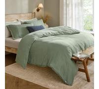 Yard furn Lark Jeu De Housse De Couette - Doux Respirant Double Couche Mousseline Coton Minimaliste Literie (Eucalyptus - Double - 200x200cm)