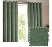 Yard Heavy Chenille Paire De Rideaux à œillets - Ligné Filtrage De La Lumière Velours Doux Rideaux (Eucalyptus - Largeur 229 x Longueur 137cm)
