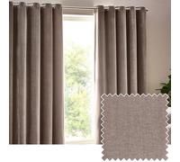 Yard Heavy Chenille Paire De Rideaux à œillets - Ligné Filtrage De La Lumière Velours Doux Rideaux (Greige - Largeur 229 x Longueur 183cm)