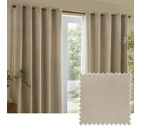 Yard Heavy Chenille Paire De Rideaux à œillets - Ligné Filtrage De La Lumière Velours Doux Rideaux (Lin - Largeur 229 x Longueur 183cm)