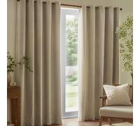 Yard Heavy Chenille Paire De Rideaux à œillets - Ligné Filtrage De La Lumière Velours Doux Rideaux (Lin - Largeur 168 x Longueur 137cm)