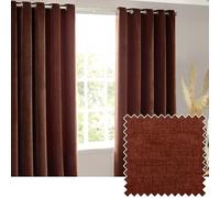 Yard Heavy Chenille Paire De Rideaux à œillets - Ligné Filtrage De La Lumière Velours Doux Rideaux (Muscade - Largeur 229 x Longueur 183cm)
