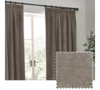 Yard Heavy Chenille Paire De Rideaux à Plis Pincés - Ligné Filtrage De La Lumière Velours Doux Rideaux (Greige - Largeur 229 x Longueur 137cm)