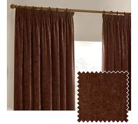 Yard Heavy Chenille Paire De Rideaux à Plis Pincés - Ligné Filtrage De La Lumière Velours Doux Rideaux (Muscade - Largeur 229 x Longueur 229cm)