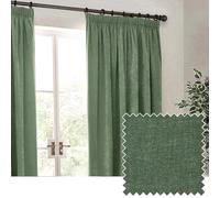Yard Heavy Chenille Paire De Rideaux à Plis Pincés - Ligné Filtrage De La Lumière Velours Doux Rideaux (Eucalyptus - Largeur 229 x Longueur 229cm)