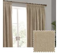 Yard Heavy Chenille Paire De Rideaux à Plis Pincés - Ligné Filtrage De La Lumière Velours Doux Rideaux (Naturel - Largeur 229 x Longueur 229cm)