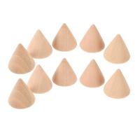 Yardenfun 10 Pièces Cônes en Bois Soi-même Non Peints, Forme Conique Simple, Accessoires Artisanaux pour Loisirs Créatifs DIY