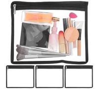 Yardenfun 4 Pièces Lot de Pochettes Zippées Transparentes PVC Résistantes et Multifonction pour Maquillage Papeterie et Rangement Pochettes Portables pour Transport Quotidien et Voyage