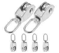 Yardenfun 6 Pièces Poulie Fixe et Traction Lourde pour Levage Industriel Acier Inoxydable Bloc de Levage Robuste avec Câble Métallique