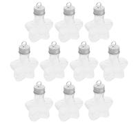 Yardenfun Bouteilles en Plastique Réutilisables Étoile Lot de 10 pour Rangement de Bonbons et Décoration de Sapin de Noël