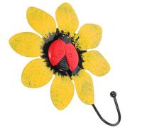 Yardenfun Crochet Mural Jaune et Décoration Fleur en Fer pour Manteaux | Organisation Murale, Forme de Fleur Décorative, Cuisine et Dressing, Usage Pratique pour Parapluies et Brosses