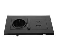 Yardenfun Prise Standard Européenne Double Port USB 5v 2100ma en Plastique Noir pour Recharge Multiple PC et Tablette en Lieux Publics