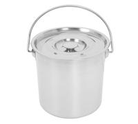 Yardenfun Seau en Acier Inoxydable 304 avec Poignée et Couvercle, Bac de Stockage pour Liquides et Compost en Ferme Grand Format