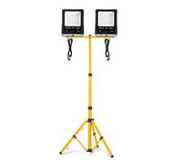 YARDIN 2x 200W LED Projecteur super lumineux IP66 étanche Projecteur LED 3000 Kelvin blanc chaud Projecteur extérieur Projecteur Lumière avec trépied télescopique jaune de 150cm pour projecteur LED