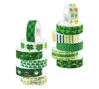 Yardwe 12 Rouleaux de Ruban Adhésif Washi pour Scrapbooking, Facile à Déchirer, Matériau Papier Washi, pour Journal et Emballage Présent