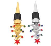 Yardwe 2 Pièces Bouchon de Bouteille de Vin de Sapin de Noël Décoratif | Acier Inoxydable, Scellage Précis et Ajustement, pour Fêtes de Fin D’année et Bouteilles en Verre