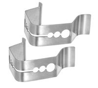 Yardwe 2 Pièces Pince pour Thermomètre de Cuisson en Acier Inoxydable, 3 Trous, Design à Clip, Argenté, Support pour Sonde de Température, Lavable, pour Barbecue Cuisine