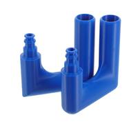Yardwe 2 Pièces Tube de Trop-Plein pour Piscine, Raccord pour Tonneau de Pluie et Réservoir D’Eau, Crochet à Bord Courbé, Plastique Bleu, 11,50x10,90x2,90cm, pour Jardinage Domestique,