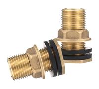 Yardwe 2pièces Raccord Laiton pour Réservoir Eau Mâle Femelle avec Joint Connecteur Traversée Cuve pour Tuyau Arrosage Étanche et Lot