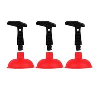 Yardwe 3 Pièces Déboucheur à Ventouse Rouge en Caoutchouc pour Drains de | Aspiration Puissante, Enlève Cheveux et Résidus de Savonnette, Usage Maison
