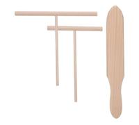 Yardwe 3 Pièces Kit à Crêpes en Bois Spatule Ergonomique et Répartiteur à Pâte Facile à Nettoyer Cuisine Maison et Préparation de Crêpes
