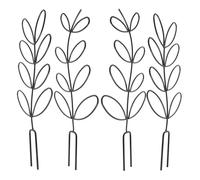 Yardwe 4 Pièces Support de Plante Grimpante pour Plantes D'intérieur et Jardin, en Fer Noir Finition Mate et Maille Fine, Forme Feuille, Économiseur D'espace et Anti-Glissement de Tiges