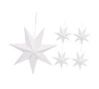 Yardwe 5 Pièces Abat-jour En Papier Décorations D'étoiles De Noël Décoration De Noël à Suspendre Abat-jour Lanterne Étoile En Papier Lampe Étoile Star Lustres Blanche Nordique Ornement 3d