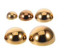 Yardwe 5 Pièces Boule Décorative en Acier Inoxydable Poli Or, Sphère Hémisphérique Stable Effet Lumineux pour Accessoires Extérieur et Patio