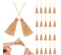 Yardwe 50 Balais de Sorcière Miniatures en Paille pour Halloween | Mini Balais en Paille, Pour Maisons de Poupée, Jardins de Fées, Halloween, Fêtes, Bricolage et Décoration