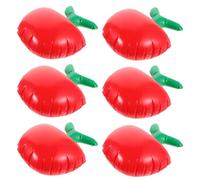 Yardwe 6 Pièces Ballon Gonflable Pomme Rouge pour hiver, | Stockage Compact, Montage Facile, Base Stable, Réutilisable, Outils Fournis, Imprimé Pomme Brillant