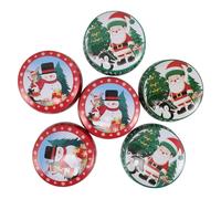 Yardwe 6 Pièces Boîte Ronde en Fer-Blanc de 4,4 Oz pour Bougie Parfumée de Noël, Réutilisable et Compacte, pour Fêtes et Voyages de Vacances