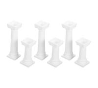 Yardwe 6 Pièces Mini Colonne Romaine Décorative en Plastique Blanc pour Décoration de Table et Accessoire de Scène Photo, Pilier Romain Élégant pour Mariage et Décor DIY