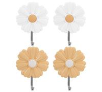 Yardwe Acier Inoxydable Décoratif Marguerite Crochet Mural Adhésif | Petit Format, Finition Polie Lisse, Fixation sans Perçage, pour Câbles et Maniques Couleur Aléatoire