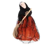 Yardwe Balai de Sorcière Halloween en Tissu Orange Léger et Facile à Suspendre pour Décoration Murale et Arbre de Maison Hantée