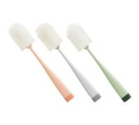 Yardwe Brosse Tubulaire pour Bouteille 3pcs Poignée Longue Confortable en Plastique et Éponge, Nettoyage pour Bouteilles et Tasses, Usage Multiple Cuisine