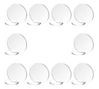 Yardwe Cartes de Placement Mariage Acrylique Transparent 10 Pièces, Support Facile à Tenir, Polyvalent pour Fête et Banquet, Marque-place DIY Ronde Base Carrée