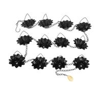 Yardwe Chaîne de Pluie pour Gouttière en Fer Noir, 12 Coupelles, 8,5 Pieds | Décor de Jardin et Porche, avec Crochet, Son Doux et Harmonieux, Installation sans Perçage
