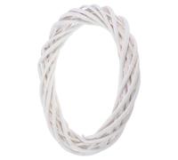 Yardwe Couronne de Noël en Osier Tressé Blanc Artisanale, Résistante Déformation, Décoration Suspendue Maison Fêtes