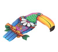 Yardwe Décoration Murale Oiseau Toucan Fer Peint Main Ornement Suspendu pour Intérieur et Extérieur Décoration Maison et Jardin