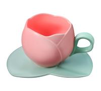 Yardwe Ensemble Tasse à Boisson en Céramique 300ml avec Sous-verres, Style Rétro Créatif Ambiance Estivale pour Votre Cuisine