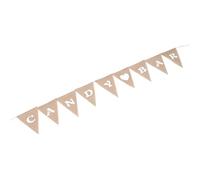 Yardwe Guirlande de Fanions en Toile de Jute Cœur 2,8m 9 Drapeaux Triangulaires Rustiques pour Décoration de Fête et Danse en Grange